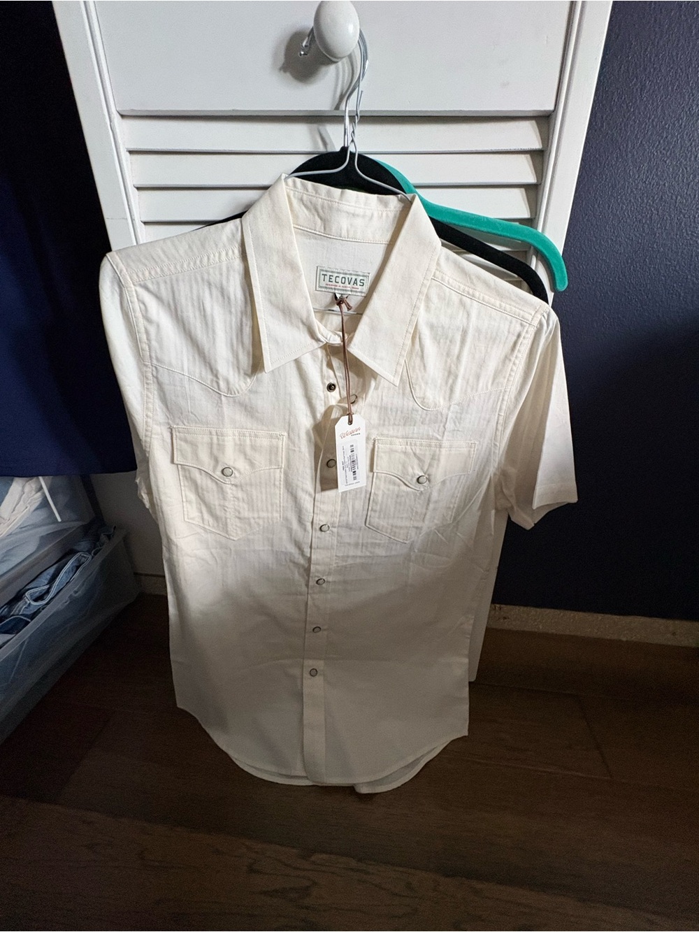 Tecovas Cream Short-Sleeve Western Button-Down Shirt